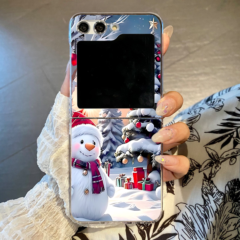 Phone Cases Z Flip 5 - Christmas Snowman Elk Phone Case For