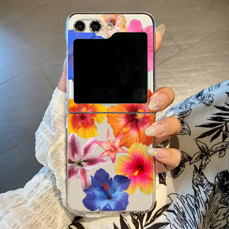 Phone Cases Z Flip 5 - Realistic Floral Print Phone Case For