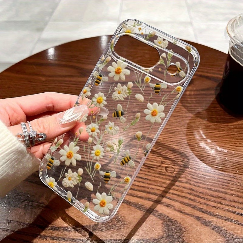 Google Pixel 9 Pro - Cute Honeybee Flower Pattern Soft Clear